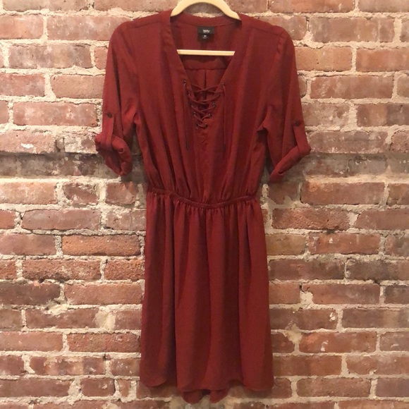 Mossimo Supply Co. Dresses & Skirts - Mossimo Laceup Front Dress Rust Color Size Medium